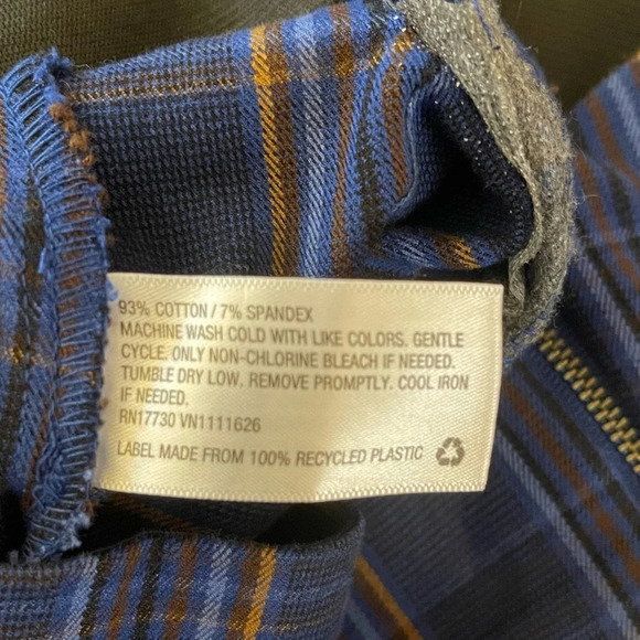 Women’s A New Day blue plaid pull-on pants ankle length Size 4 - Picture 4 of 4